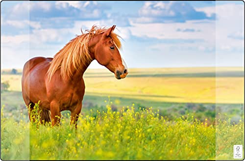 Schreibunterlage Kangaro Pferd rutschfest 38x58cm mit zwei Einstecktaschen, für Kinder-, Jugend- und Arbeitszimmer