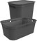 Rotho Brisen Wäscheset 2tlg. 50l, 41l, Kunststoff (PP) BPA-frei, anthrazit, 50l, 41l