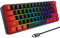 Snpurdiri 60% Wired Gaming Keyboard, True RGB Mini Gaming Keyboard, Quiet Ergonomic Water-Resistant Small Keyboard for Work, Gaming, Office, Red/Black (QWERTY Layout)