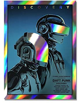 Yuefa Art Bilder Wandkunst Leinwand Poster DAFT PUNK Discovery Malerei an der Wand Drucken Kunstwerk für Wohnzimmer Bar Wohnkultur 50x70cm (20x28in) Rahmenlos