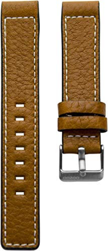 Oozoo Armband Uhrenband Uhrenarmband Leder Lederband mit Dornschließe Cognac 26 mm