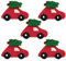 Anniversary House Christmas Bringing Home the Tree Red Car Edible Cake Decorations, Handcrafted Cake Toppers, Edible Fondant Icing Sugar Cupcake Toppers, SFX347