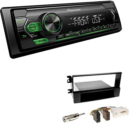 Pioneer MVH-S120UBG 1-DIN Autoradio mit grüner Beleuchtung und USB kompatibel mit Android-Smartphones inkl. Einbauset passend für KIA Sportage II 2005-2008 schwarz