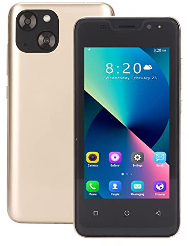 3G Entsperrte Mobiltelefone, 5,5 Zoll Touchscreen Android Smartphone, Dual SIM Dual Kameras, 3000 mAh Akku, 1 GB RAM 8 GB ROM, WiFi, Bluetooth Handys(Gold)
