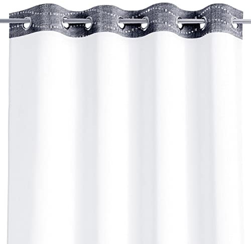 AmeliaHome Tenda semitrasparente con occhielli, motivo geometrico Nelia, 140 x 270 cm, 1 pezzo
