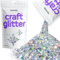 Hemway Craft Glitter - Silver Holographic | 100g Multi Size Metallic Sequin Flakes for Resin & Epoxy Crafts | Supplies for Tumblers, Cards, Jewellery, Candle, Hair, Face, Body & Nail Art