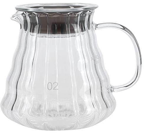 Carafe à café en verre cafetière à haute teneur en borosilicate cafetière bouilloire théière approvisionnement pour bureau à domicile percolateur en verre cafetière(500ML) Cadeau de Saint Valentin
