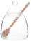 DOITOOL Honey Jar with Dipper and Lid, Glass Honey Pot Honey Containers with Dipper, Heat-Resistant Honey Dispenser Glass Honey Holder for Home Kitchen