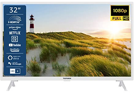 TELEFUNKEN XF32SN550S-W 32 Zoll Fernseher/Smart TV (Full HD, HDR, Triple-Tuner) - 6 Monate HD+ inkl.