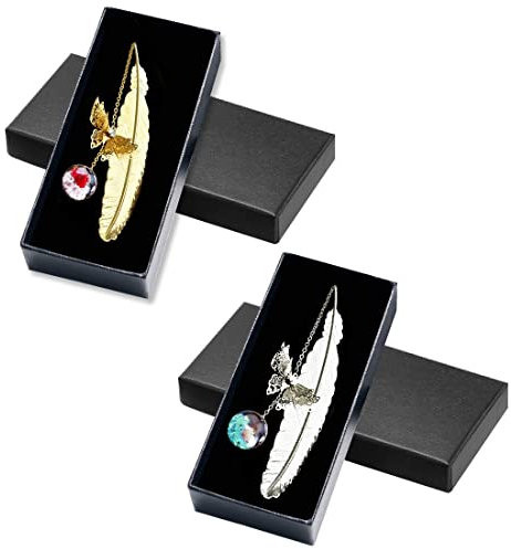 LICHUANUK Metall Lesezeichen,Feder Schmetterling für Geburtstags Geschenk, Buchliebhaber, Leser, Lehrer, Frauen, Mutter, Freunde, Studenten