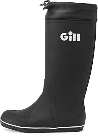 Gill Tall Yachting Boots - Non-Slip & 100% Rubber for Cruising, Sailing, Fishing - Black Size 3.5