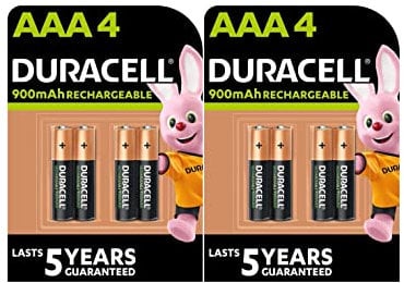 8X Duracell AAA Ricaricabili 900 mAh (2 Blister Da 4 Batterie)8 Pile Ministilo Ricaricabili