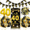 Globos 40 Cumpleaños Hombre Mujer, Decoracion 40 Cumpleaños Oro Negro con Globos de Cumpleaños 40 años, 40 año Decoracion Cumpleaños Feliz, Fiesta de 40 años Decoraciones para 40 Cumpleaños Hombre