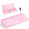 Varhomax Schreibtisch Organizer, Desktop Whiteboard Glas Rosa Mit Aufbewahrung Abwischbar, To Do Liste, Notizblock und Tastaturständer für Homeoffice, Büro und Schulbedarf