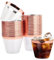 Zsanhua 50PCS Plastic Cups with Rose Gold Rim | 9oz 270ml Disposable Wine Cups Stack-able Reusable Wine Glasses Elegant Party Cups for Champagne Beer Cocktail Martini Soda Dessert