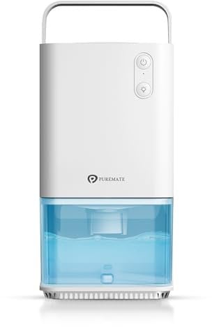 PureMate Dehumidifier 1200ml Compact and Portable Mini Air Dehumidifier for Damp, Mould, Moisture in Home, Kitchen, Bedroom, Bathroom, Caravan, Garage Office