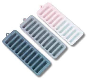 Moldes de Silicona para hacer hielo para botellas de plastico, termoresistentes y para mojitos o copas. Capacidad para hacer 10 tubos de hielo por unidad. (Gris)