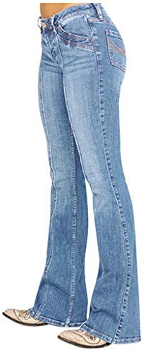 Générique Jean Femme Taille Haute Large Flared Bootcut Jean Pour Femme Taille Haute Évasé Vintage Effet Usé Stretch Anthracite Acid Wash High Waist Mom Jeans Femme