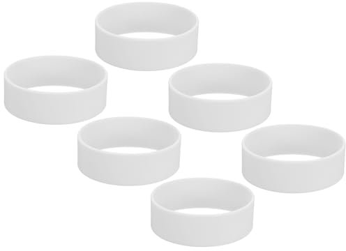 PATIKIL Élastique Sublimation Gobelets Support Anneau Bandes, 6 pcs Silicone Chaleur Résistant Sublimation Papier Emballage Anneau pour 20Oz Gobelet pour DIY Artisanat Blanc