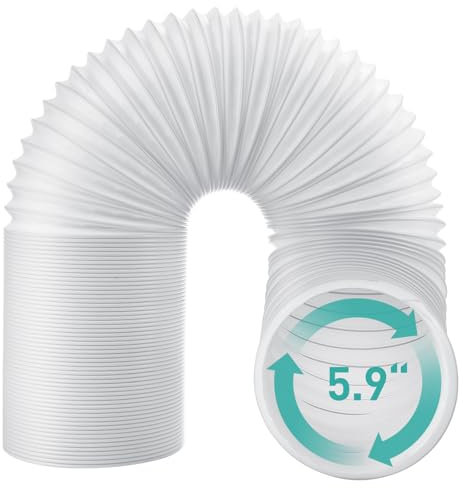 AGPTEK Tuyau Climatiseur Mobile 15CM Diamètre, Sens Direct Tuyau Évacuation Universel 5,9'' Tube d'Aération AC Flexible PP Tube de Ventilation Échappement Kit Extracteur d'Air-Ajustable 28-150CM