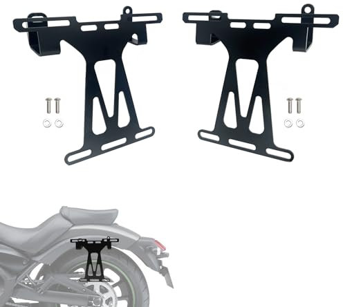 GYMARK 2 x Motorrad-Satteltaschen Stützhalterungen hinten Seitenhalterung Bar für K-awasaki Vulcan S 650 2015-2023 Retro Tasche Motorrad Rahmen Halterung Halter