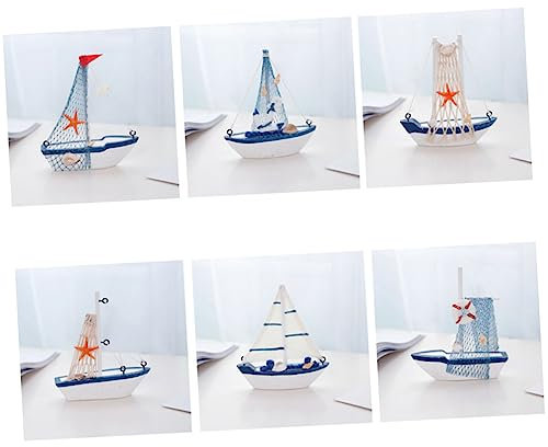 CIMAXIC Sailboat Figurine House Decorations for Home Desk Topper Decor for Home Sail Boat Cake Topper Sailboat Model Sailboat Statue Sculptures Home Decor Car Trim Display Household Bamboo