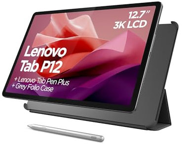 Lenovo Tab P12-2024 - Expansive Touchscreen Tablet - 12.7 3K Display - 13MP Camera - 8GB Memory - 128GB UFS Storage - Android 13 - Dolby Atmos - Quad JBL Speakers - Pen and Folio Case Included