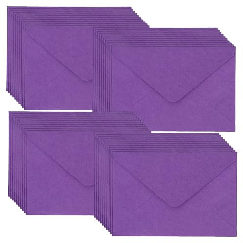 WYAN Buste di Carta Kraft-40 Pezzi 15.5 * 10.5cm Viola intenso Busta ribaltabile classica,per Biglietto Auguri,Inviti Matrimonio e Compleanno(Escludi le carte)