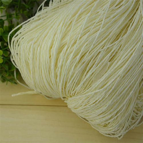 UUBHE 600 Meter 500g natürliches Bast-Strohgarn zum Handstricken, Häkeln, Sommermütze, Handtasche, Kissen, Körbe, Strickmaterial, DIY-Handwerk