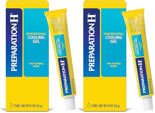 Preparation H Hemorrhoid Cooling Gel with Aloe for Fast Discomfort Relief - 0.9 Oz Tube (Pack of 2)