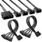 KUOQIY 2 PCS Molex to Fan Splitter Adapter Power Cable, 4 Pin Molex to 4 x 3 Pin / 4 Pin PMW 12V PC Case Fan Power Adapter Cable, Molex to Cooler Cooling Fan Power Cable