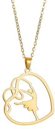 LHJHZDJC Halskette Mode Skyrim Ballett Ballerina Anhänger Halskette für Mädchen Schmuck Ballett Ballerina Geschenk Schmuck Geschenke