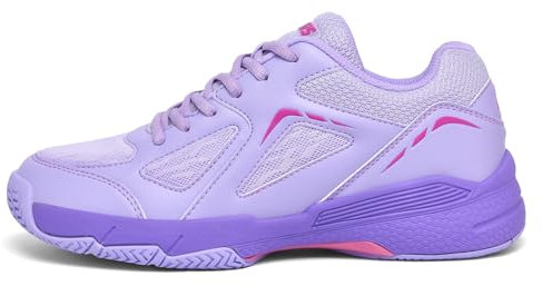 LEFUS Damen-Tennisschuhe - P601, rutschfest, gedämpft, stabilisierend, atmungsaktive Court-Schuhe(Lavendel_lila,38)