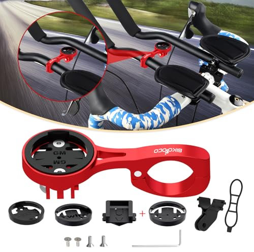 BIKOOCO Bike Computer Mount for Aero Bars - Compatible with 22.2mm/22.4mm Road Handlebars, Secure Bike Mount for Bike GPS Computer, for Garmin,for Combo & for GoPro Action Camera