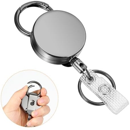 Ymapinc Ausziehbar Schlüsselanhänger Ausweishalter 65-70cm Ausziehbar Dicker Stahldraht Ausziehbarer Schlüsselanhänger Schlüsselband für Id-Karte Zugangskarte Arbeitserlaubnis Schlüssel