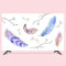 Outdoor Tv Cover,Outdoor Tv Enclosure,Tv Cover 19 - 80 22 inch 75 inch Screen TV PC Cover Decorative Hood Curtain Landscape Crane Green Blue(White,80 inch)