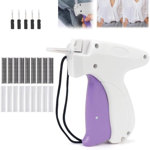 NIEEKRUN Quick Clothing Fixer, Schnelles Kleidungsfixiergerät, Mini Quick Repair Garment Sewing Machine, Handnähmaschine, Micro Stitch Gun für Kleidung mit 6 Nadeln 1000 Plastiknadel