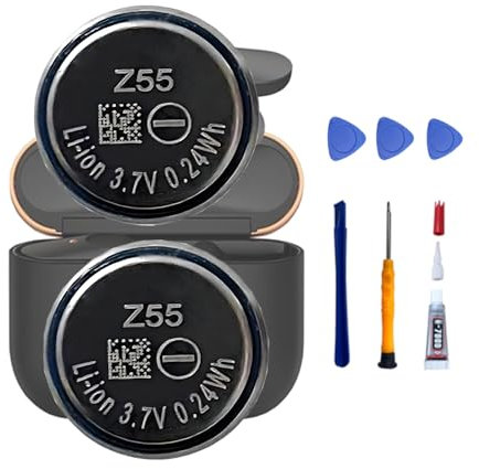 MUKUZI Pack of 2 Z55 CP1254 A3 Batteries Compatible with So-ny WF-1000XM3 WF-1000X WF-XB700 WF-SP700N WF-SP900 Wireless Earphones Bluetooth Headphones (Replacement for Z55)