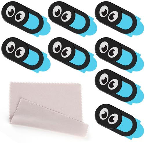 CYZBL 8Pcs Webcam Cover Slider for Privacy, 0.024in Ultra Thin Laptop Camera Cover Slider Smartphone Camera Cover for Desktop, PC, Tablet and More (B)
