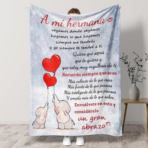 Tulolvae Regalo Hermana, 152x127cm Manta Regalo para Mi Hermana, Regalos Originales para Hermanas Mujer Amiga de Cumpleaños Navidad Graduacion San Valentin