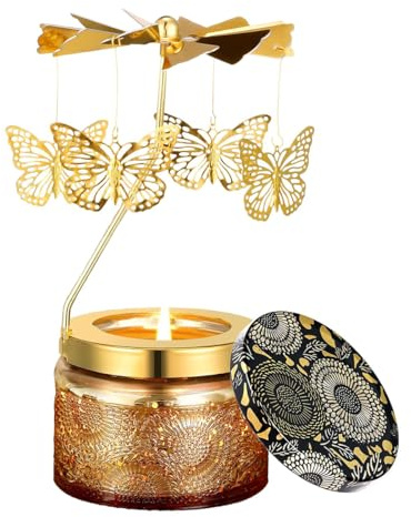 Ieron Geschenke für Frauen, rotierende Duftkerze, Mama, Geburtstagsgeschenke für die Freundin, Duftkerzen aus Glas, Aromatherapie-Geschenk für Frauen, Muttertagsgeschenke