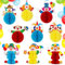 BOFUNX 9 Stück Zirkus Clown Bienenwaben Tischdekoration mit Zircus Clown Hängende Pompoms Hängedeko Partygirlanden Fasching Karneval Party Dekoration