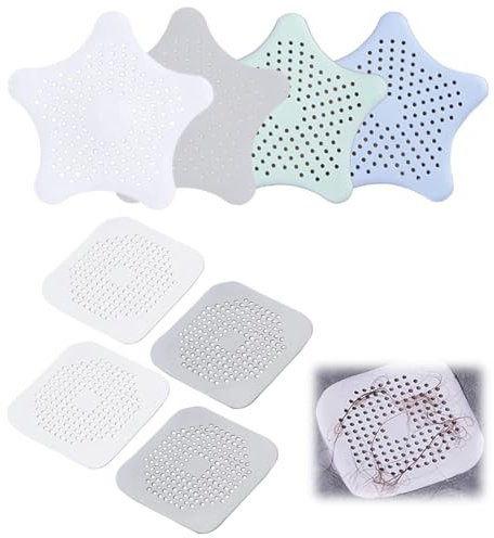 Coladores de Drenaje de Silicona, 8 piezas Unidades Rejilla de Fregadero Universal Hecho de Silicona, Tapa de Drenaje de con Ventosas Fuertes, Cubierta del DREN de Bañera, para Bañera, Baño, Cocina