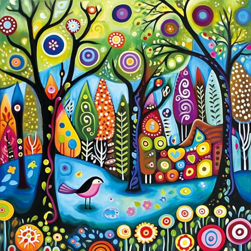 Bullglesup Puzzle für Erwachsene 1024 Teile, Spring Forest, Passen Perfekt Ineinander Buchstaben Auf der Rückseite Kein Staub, Spielzeug für Männer Frauen Ältere (50 x 50 cm), 1:1 Poster