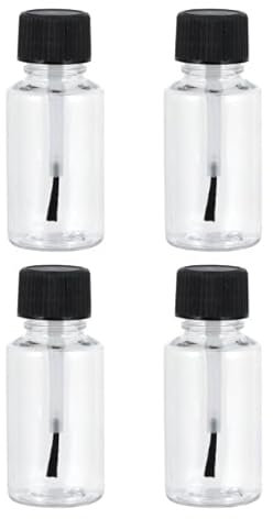 Wyjuan 4 Pcs Clear 20ml Empty Refillable Nail Polish Bottles Transparent Glass Nail Varnish Bottles Containers with Brush Cap for Nail Art Nail Polish Nail Art and Polish Polish