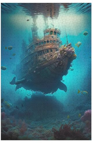 Unterwasserwelt Puzzle 1000 Teile, Holzpuzzle Für Erwachsene Kinder, Impossible Puzzles, Geschicklichkeitsspiel Für Die Ganze Familie 78×53cm