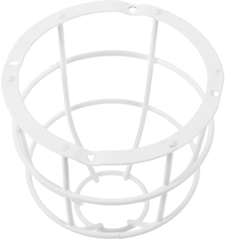 VILLCASE Couvercle De Lampe Du Signal Fluorescent Garde De Cage D'ampoule Fil De Cadres D'abat-jour Accessoires De Pendentif Parapluie Abat-jour En Métal Gardien Acier Inoxydable Blanche