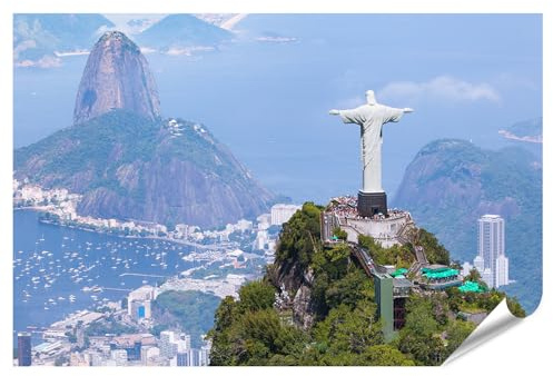 islandburner Prime Bild Poster Cristo Redentor und Zuckerhut in Rio de Janeiro Brasilien Premium Bilder Fotodruck