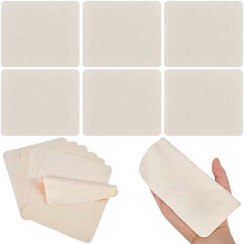 CALFOVERA 20PCS 17.5 x 15CM Microfiber Fuax Suede Cloth Detailing Ceramic Coating Application Suede Soft Leather Pottery Clay Ceramics Repair Cloth for Glass Screen Mirrors Cleaning Polishing