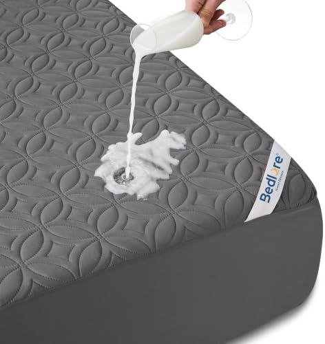 BEDLORE Wasserdichter Matratzenschoner 180x200, 40cm Steghöhe, Leise,Grau | 100% Wasserdicht,Atmungsaktiv & Kein Schwitzen,360° Passgenau,Kein Verrutschen (bis 40cm Steghöhe),60°C Wäsche